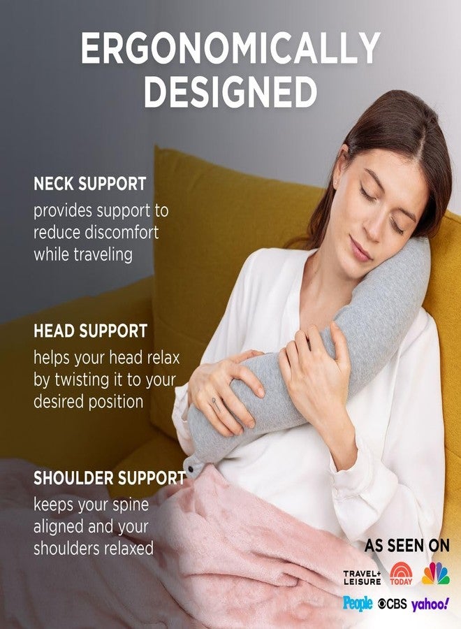 Dot&Dot Dot¨ Twist Memory Foam Travel Pillow For Neck, Chin, Lumbar And Leg Support (Grey), Small - Image 4